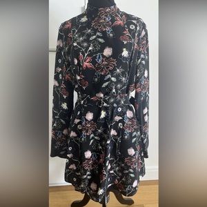 A.L.C. Floral Charles Belted Silk Dress